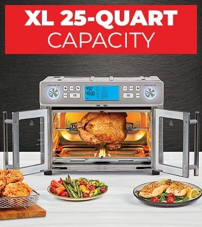 Emeril Lagasse Dual Zone 360 Air Fryer Oven Combo with French Door, 25 QT Extra Large, Cook Two Foods in Different Ways, Up to 60% Faster from...