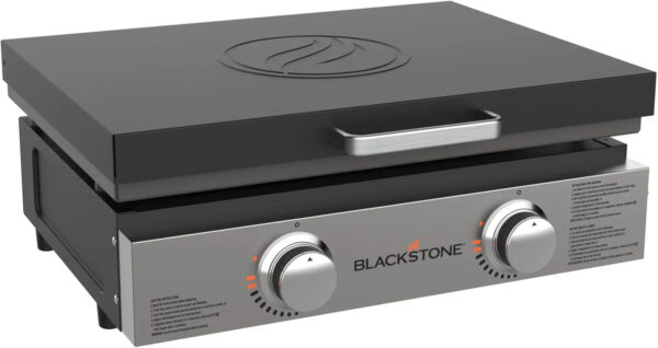 Blackstone 1666 22 Tabletop Griddle with Stainless Steel Faceplate, Powder Coated Steel, Black