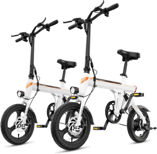 EB3 Electric Bike Adults 21mph, 500W Peak Motor, 270Wh Battery, Rear Suspension, 3 Levels Assist, 14" Folding Ebike for Adults and Teens, Complies...