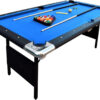 6 Ft Portable Pool Table, Adults Folding Billiards Tables for Game Room with Easy Foldable Storage, Includes Full Set of Billiard Balls, Cues,...