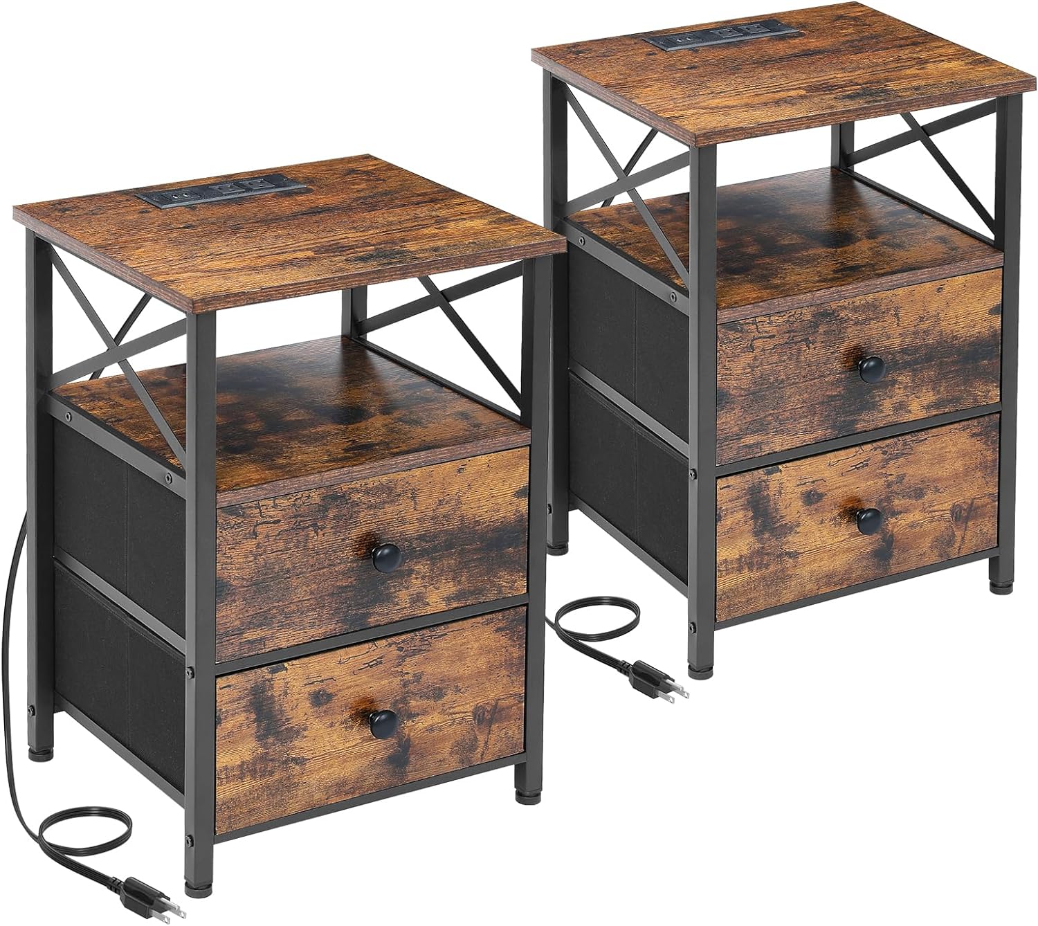 81672c6b28e6314d36d9634d1f88cf5c689a204d263453ed76467d2014f3922d AMHANCIBLE Night Stand Set 2, Nightstand with Charging Station