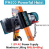 1100lb Folding Dismountable Household Hoist Truck Crane with Electric Hoist (110V) 880lb Pulling Force, Jib Cranes for Factory, Warehouse,...