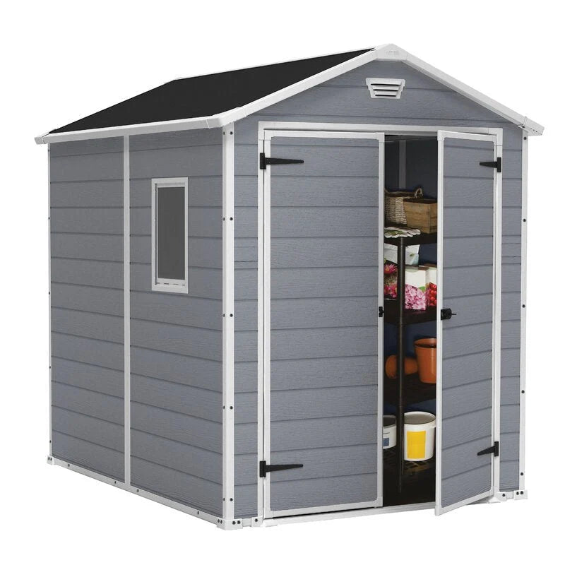 83dda5ec9abfdc24a78be6bb239d870e4f5021ca74fb0392661215c79a6e2dee Manor 6 ft. W x 7.5 ft. D Plastic Storage Shed