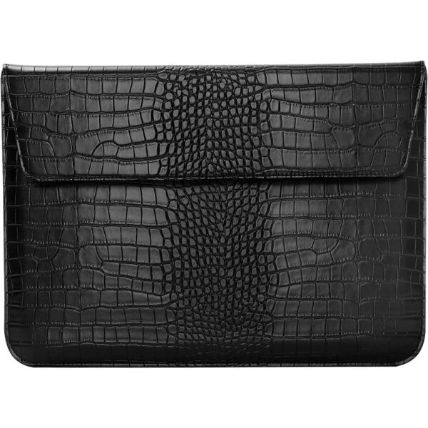 Black Faux Crocodile Laptop Sleeve Case