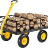 1200-pound steel garden cart, heavy-duty capable of pulling garden truck, two-in-one outdoor metal multi-functional cargo vehicle for garden,...