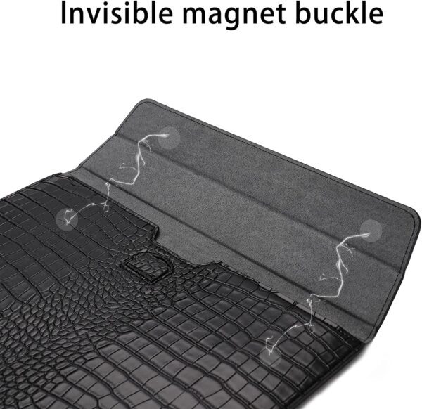 Black Faux Crocodile Laptop Sleeve Case