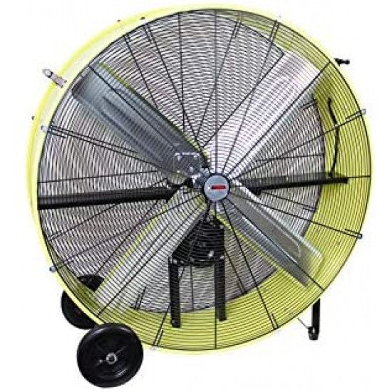 K Tool International 42 Belt Drive Drum Fan; Industrial, Garage, Shop, High Speed 2-Speed, Durable, Cut-Off Protection, Easy Mobility Rubber...