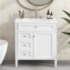 36" Bathroom Vanity with Single Sink Combo, Modern Undermount Bathroom Sink Cabinet with 2 Drawers and a Tip-Out Drawer, Freestanding Bathroom...