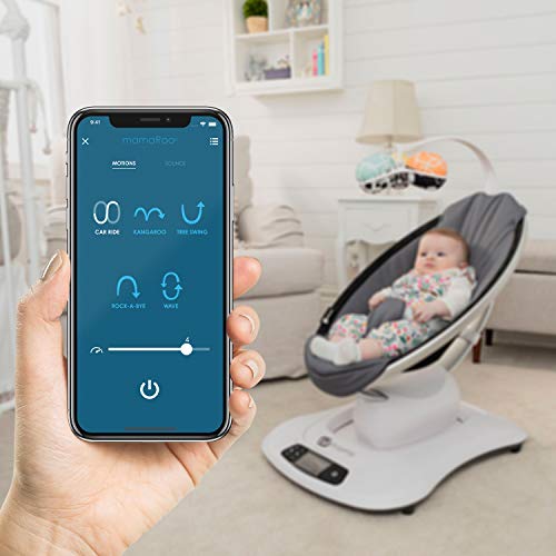 4moms mamaRoo 4 Multi-MotionTM Baby Swing, Bluetooth Baby Rocker with 5 Unique Motions
