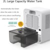 Bedroom Dehumidifier 2.2L Water Tank with Hygrometer RGB LED Light