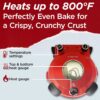 Electric Pizza Oven with Ceramic Stone, Viewing Window, Adjustable Heat Control, Timer and 1200W Baking Power, DIY Homemade Pizzeria, Large 12 Pie...