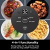Ninja Crispi 4 in 1 Portable Glass Air Fryer Cooking System, 4QT & 6 Cup Glass Containers with Storage Lids, Easy Meals, Microwave, Freezer &...
