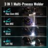145A MIG Welder, 110V/220V Dual Voltage Gas/Gasless Flux Core MIG Welder/Lift TIG/Stick 3 in 1 Synergic MIG145 9GEN Welding Machine, Flux/Solid...