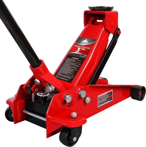 3 Ton Low Profile, Aluminum and Steel Racing Floor Jack with Dual Pistons Quick Lift Pump for Sport Utility Vehicle, Lifting Range 3-15/16" min to...