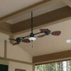 Harbor Breeze Twin Breeze II 74" Outdoor Ceiling Fan, Bronze