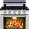 RV liquefied gas stove 21 inches high, a liquefied gas stove oven with 3 burners, suitable for RVs, apartments, mobile homes, made of stainless...