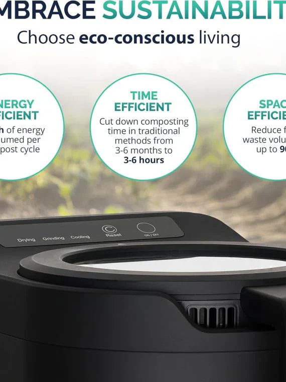 Electric Kitchen Composter 2.5L Odorless Countertop Bin with Clear-View Lid, Smart Food Waste Disposal