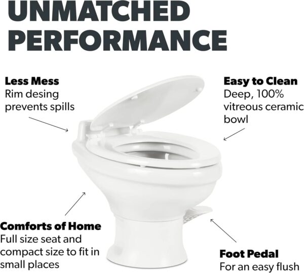 320 Series Standard Height RV Toilet - White