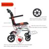Ultra-Light Portable Folding Wheelchair, Travel-Friendly with Handbrake, 220 lbs Capacity, Ideal for Elderly & Children, 34.2 32.6 Unfolded Dimensions