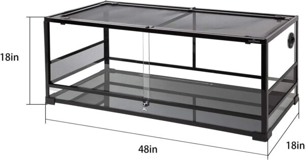 REPTI ZOO 67 Gallon Reptile Terrarium, Sliding Glass Doors, 48"x18"x18"