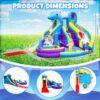 11-in-1 Inflatable Water Slide & Dolphin Bounce House w/2 Long Slides, 19.7 Ft x 13.1 Ft Extra Large Waterslide Climbing Wall w/Small Deeper...