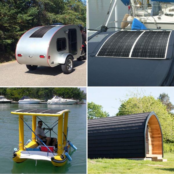 160 Watt 12 Volt Extremely Flexible Monocrystalline Solar Panel Ultra Lightweight, Ultra Thin, Up to 248 Degree Arc, for RV, Boats, Roofs, Uneven...