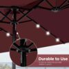 15 ft Large Patio Umbrella with Solar Lights Double-Sided Outdoor Rectangle Market Umbrellas with 36 LED Lights/Base Included/Easy Crank for Patio...