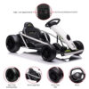 24V Go Kart for Kids 8-12, 300W*2 Motors, 9Ah Battery, 8MPH Speed, Music, Horn, 175lbs Max Load White
