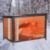 43.3-inch L-shaped outdoor dog house with insulation feature, a dog shelter made of fully sealed foam material on all six sides, suitable for...