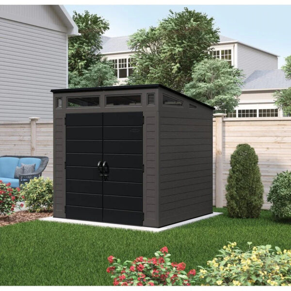 Modernist 7 ft. 2.5 in. x 7 ft. 3.5 in. x 7 ft. 5.5 in. Resin Storage Shed