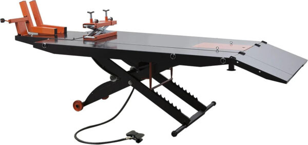 APlusLift MT1500X 1500LB Air-Operated Motorcycle & ATV Lift Table 48" Wide with Side Extensions, 2-Year Warranty