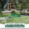 2Pcs Galvanized Raised Garden Bed Kit, 10 4 1ft Galvanized Planter Raised Garden Boxes Outdoor, Oval Large Metal Raised Garden Beds for Vegetables
