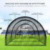 Baseball Batting Cage Net Batting Cages for Backyard Portable Baseball and Softball Batting Cages with Pitching Machine Hole and Detachable Door...