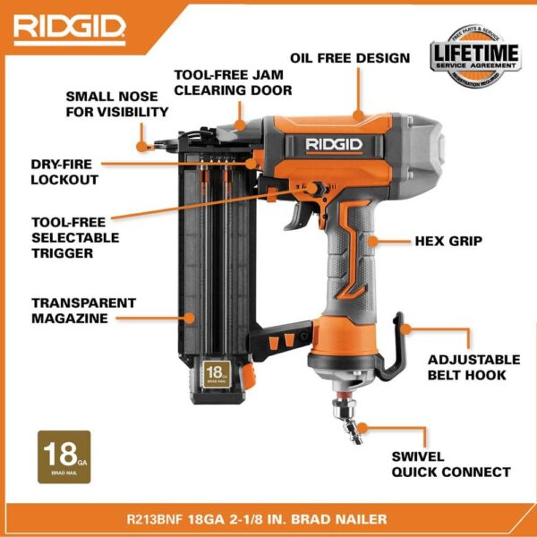6 Gal. Portable Electric Pancake Air Compressor w/ 18GA Brad Nailer, 16GA Straight Finish Nailer, & 18GA Finish Stapler R69603FK