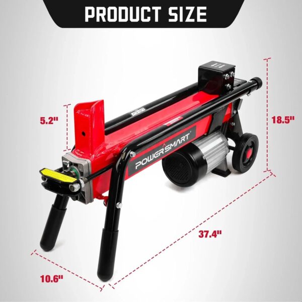 PowerSmart Electric Log Splitter 7-Ton - Efficient Wood Splitter with 3500 Motor Speed, 15 Amp, Horizontal Full Beam Design and Steel Wedge for...