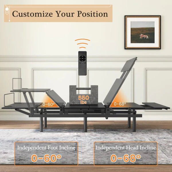 Adjustable Bed Frame -Wireless Remote -Memory Function -Adjustable Bed Base -Head and Foot Lift Incline -Zero Gravity -Quiet Motorfor Lying Down,...