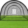 Baseball Batting Cage Net Batting Cages for Backyard Portable Baseball and Softball Batting Cages with Pitching Machine Hole and Detachable Door...