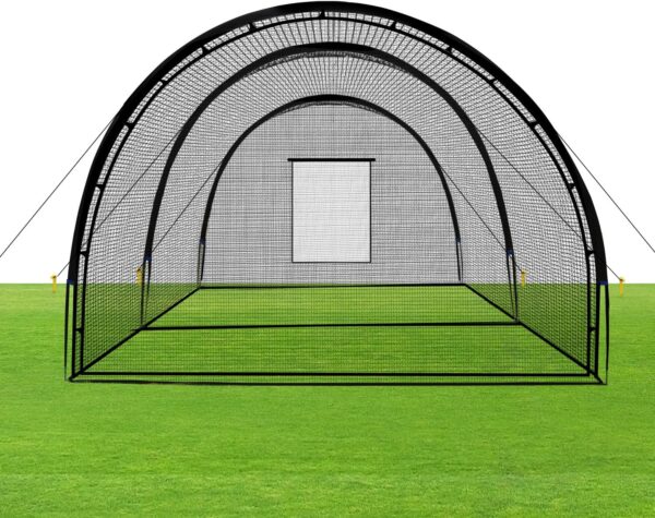 Baseball Batting Cage Net Batting Cages for Backyard Portable Baseball and Softball Batting Cages with Pitching Machine Hole and Detachable Door...