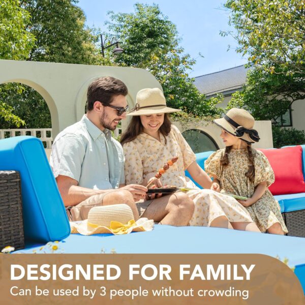 Devoko 5 Pieces Patio Furniture Sets All Weather Outdoor Sectional Patio Sofa Manual Weaving Wicker Rattan Patio Seating Sofas with Cushion and...