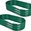 2Pcs Galvanized Raised Garden Bed Kit, 10 4 1ft Galvanized Planter Raised Garden Boxes Outdoor, Oval Large Metal Raised Garden Beds for Vegetables