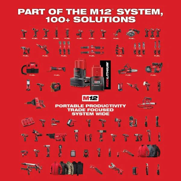 2567-22 M12 FUEL 12V Lithium-Ion Brushless Cordless High Speed 3/8 in. Ratchet Kit w/(2) Batteries, Charger and Bag