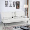 Yaheetech Convertible Sofa Bed Adjustable Couch Sleeper Modern Faux Leather Home Recliner Reversible Loveseat Folding Daybed Guest Bed, Removable...
