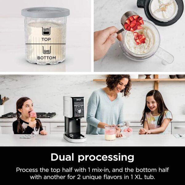 Ninja NC301 CREAMi Ice Cream Maker, for Gelato, Mix-ins, Milkshakes, Sorbet, Smoothie Bowls & More, 7 One-Touch Programs, with (2) Pint Containers...