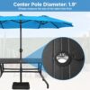 15 ft Large Patio Umbrella with Solar Lights Double-Sided Outdoor Rectangle Market Umbrellas with 36 LED Lights/Base Included/Easy Crank for Patio...