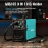 145A MIG Welder, 110V/220V Dual Voltage Gas/Gasless Flux Core MIG Welder/Lift TIG/Stick 3 in 1 Synergic MIG145 9GEN Welding Machine, Flux/Solid...