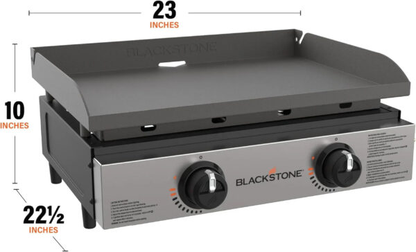 Blackstone 1666 22 Tabletop Griddle with Stainless Steel Faceplate, Powder Coated Steel, Black