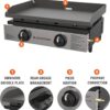 Blackstone 1666 22 Tabletop Griddle with Stainless Steel Faceplate, Powder Coated Steel, Black
