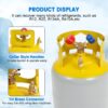 30 LB Refrigerant Recovery Tank for R12, R22, R134A, R410A Refrigerant with 1/4 SAE Y-Valve Liquid/Vapor Reclaim Tank AC Freon Recovery Tank...