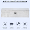 48 Inch Diamond Plate Truck Bed Tool Box with Shelf Silver