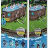 Bestway Power Steel 18' x 9 'x 48' above ground swimming pool Set with metal frame home swimming pool sand filter pump, skimmer and vacuum